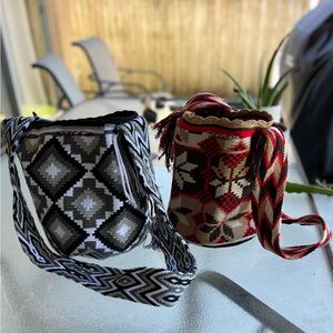 Colombian hand made purses by the Wayu indigenous people.